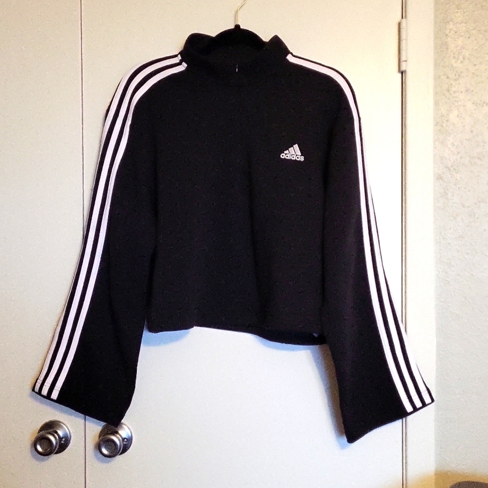 ADIDAS CROP SWEAT ZIP TOP XL